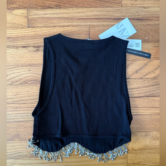 Zara Seamless Rhinestone Top Size M-L - Picture 6 of 7